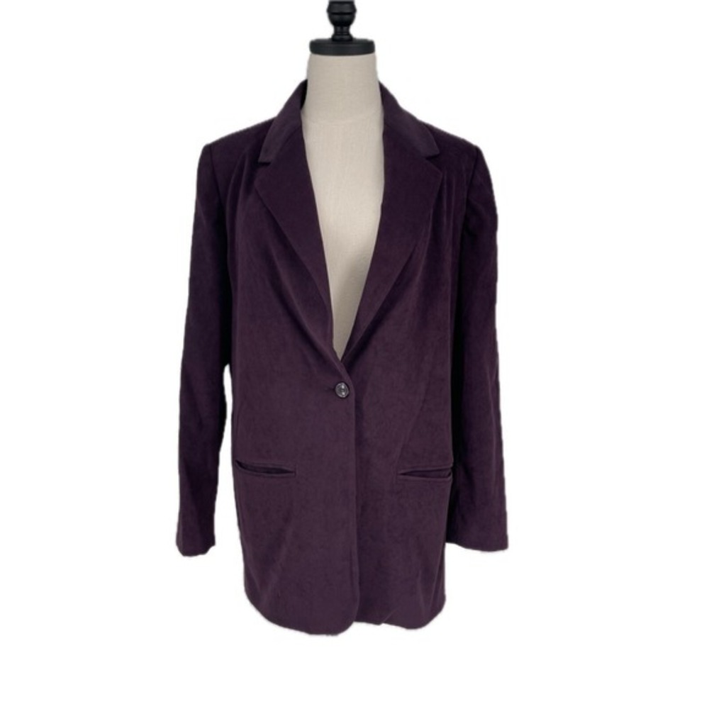 Mary McFadden Women's Faux Suede Blazer Jacket Size 14 L